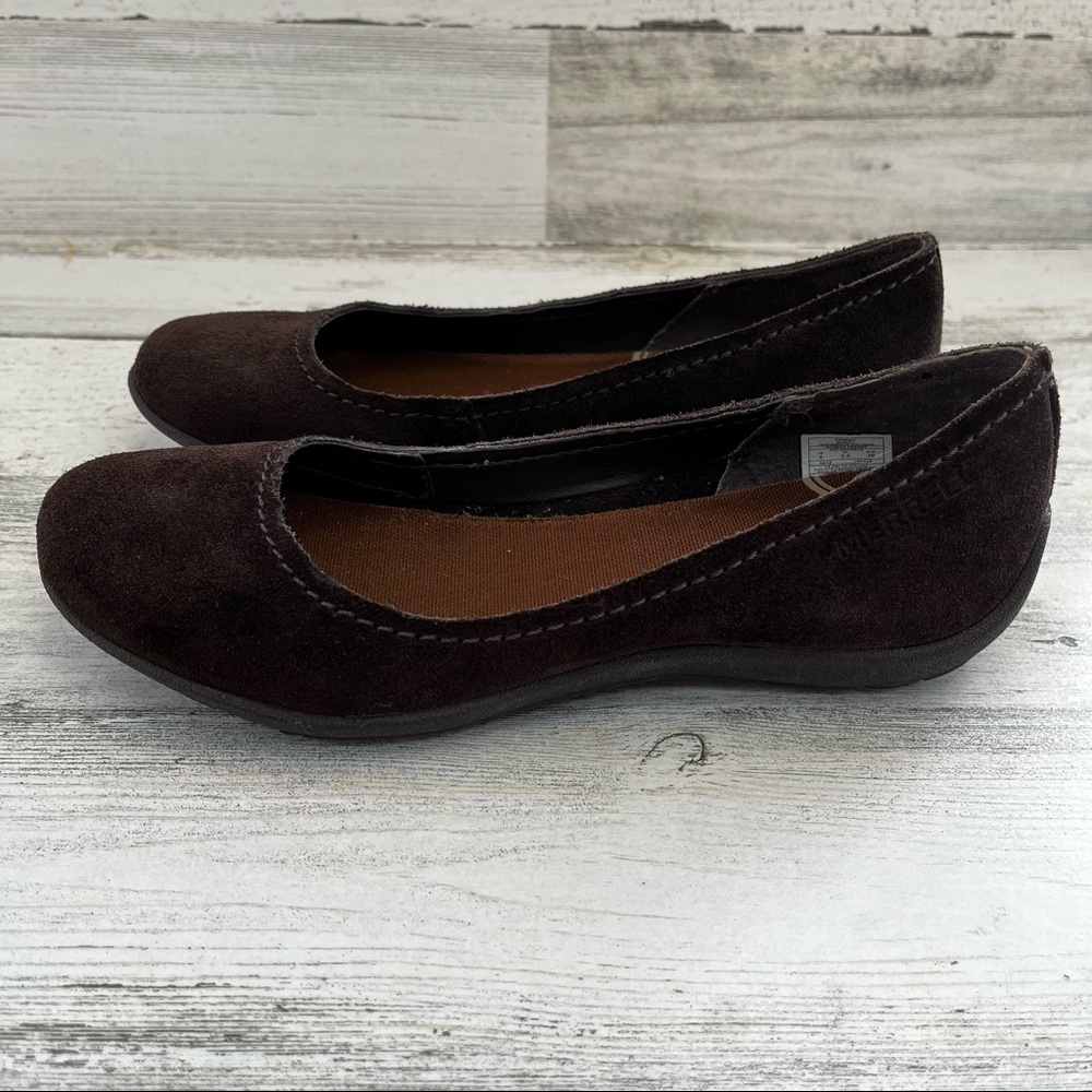 Merrell Women's Dark Brown Suede Slip-On Flats
